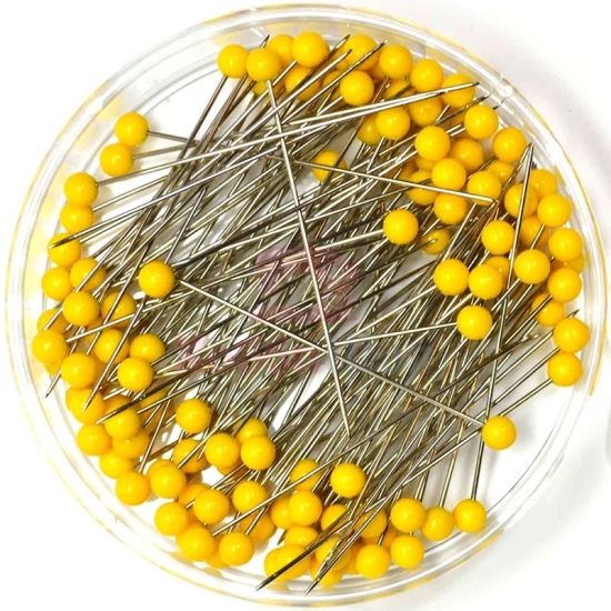 Шпильки кравецькі Prym 028485 з пластиковими голівками жовті