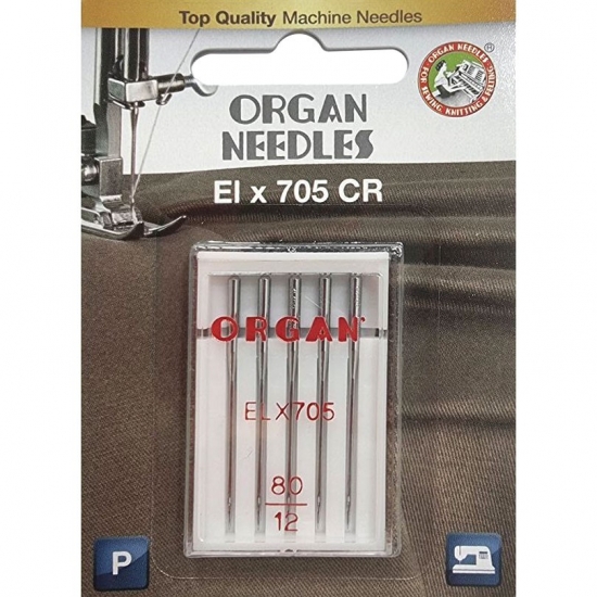 Голки для оверлока Organ ELx705 CR PB №80 5 штук