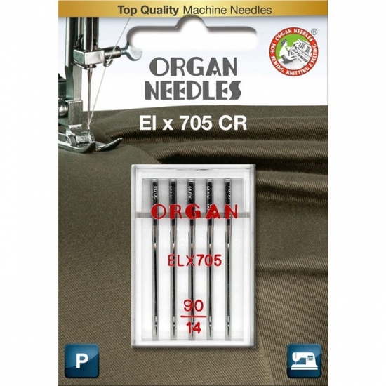 Голки для оверлока Organ ELx705 CR PB №90 5 штук