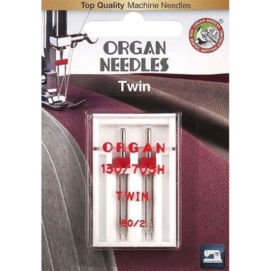 Голка подвійна універсальна Organ Twin №80/2.0