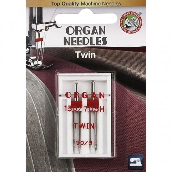 Голка подвійна універсальна Organ Twin №90/3.0