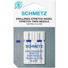 Голки подвійні для стрейчу Schmetz Twin Stretch №75/4.0