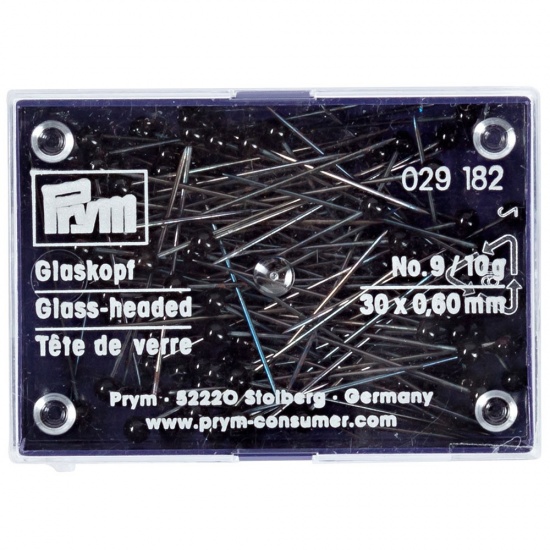 Булавки Prym 029182 со стеклянными головками черные