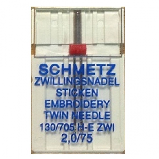 Двойная вышивальная игла Schmetz Twin Embroidery №75/2.0